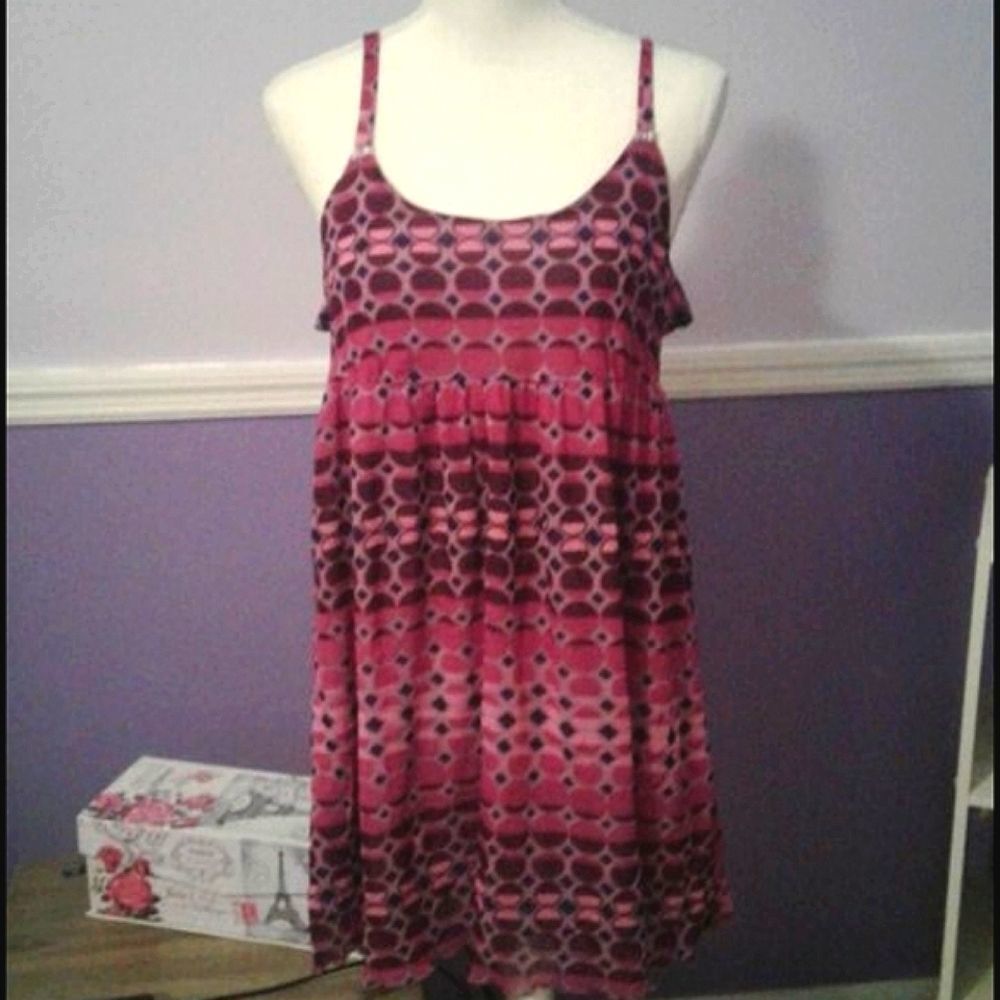 Apt 9 Intimates Fuchsia & Purple Boho Babydoll Nightgown L